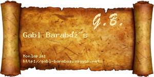 Gabl Barabás névjegykártya